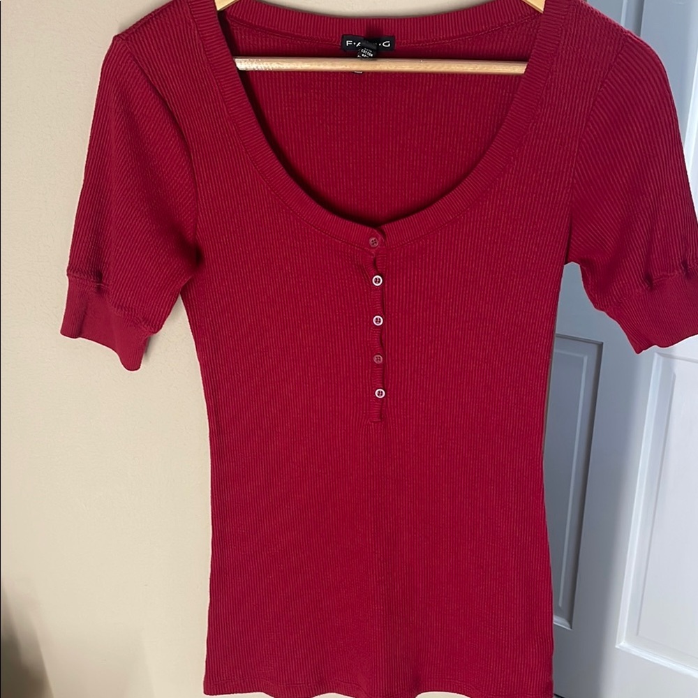 Fang waffle knit short sleeve top
